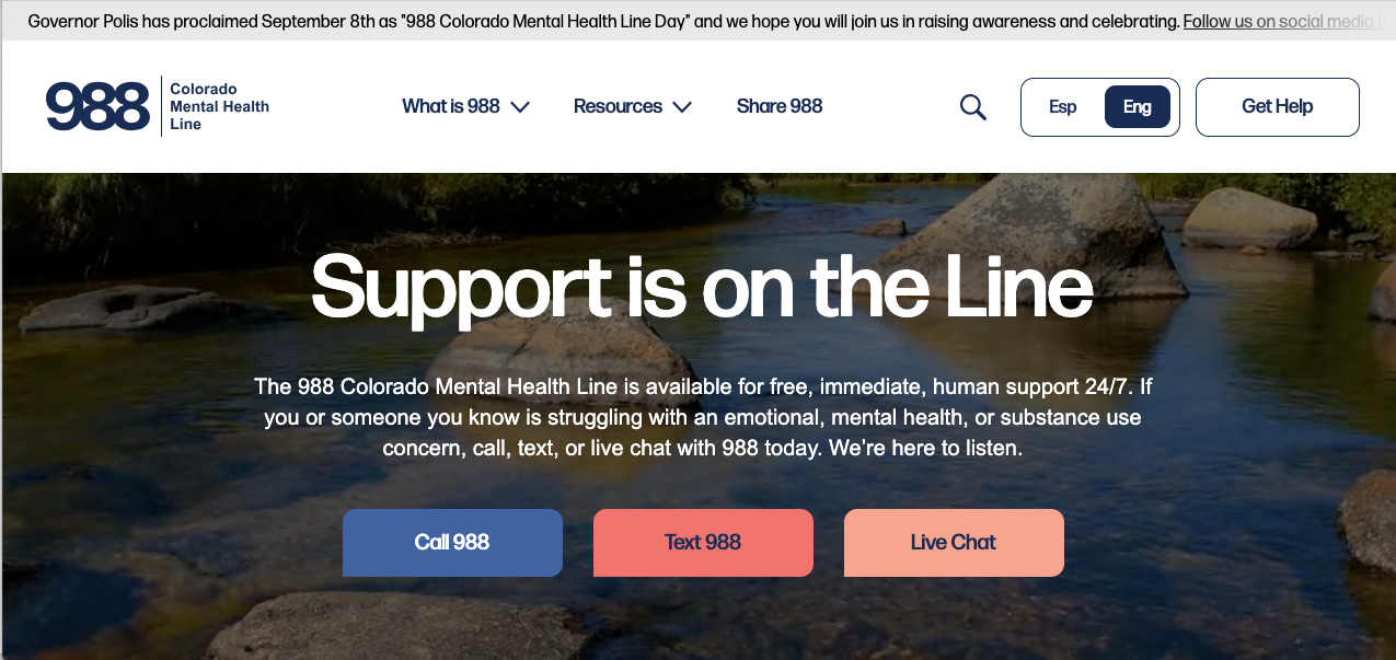 Colorado Mental Health Line crisis lifeline