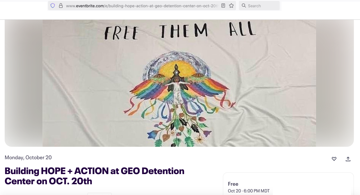 Hope + Action vigil protesting detainments October 20, 2025 event
