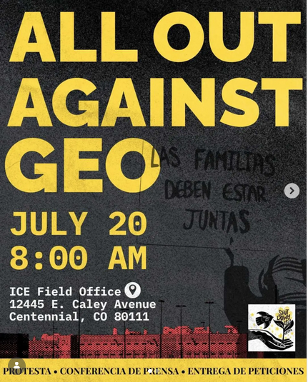 Featured Community Event: All Out Against ICE Rally at ICE Regional Office July 20, 2026 event