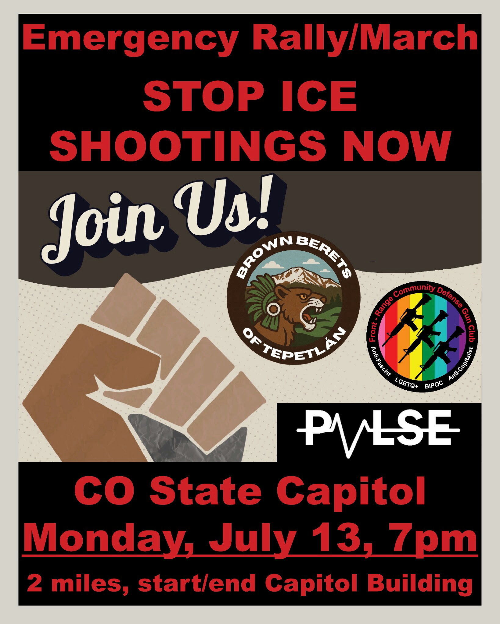 Featured Community Event: ICE shooting protest at State Capitol July 13, 2026 event
