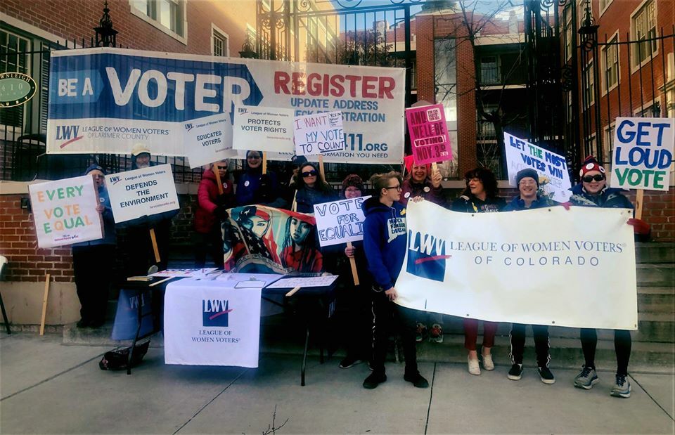League members rallying for voting rights