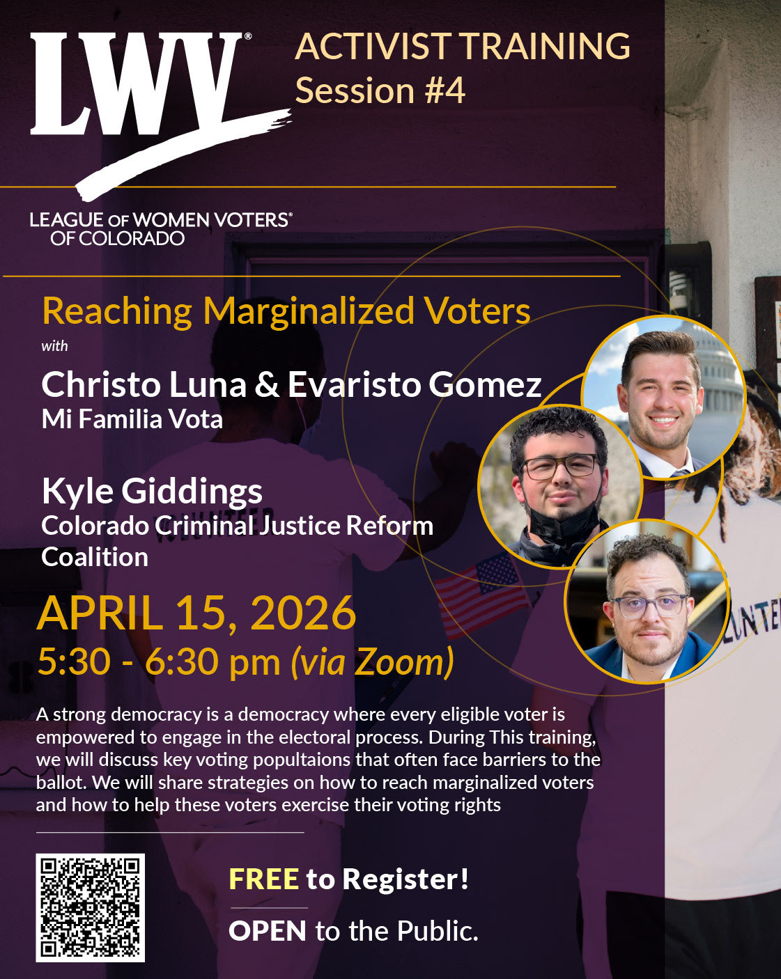 LWVCO Activist Training #4 April 15, 2026 event