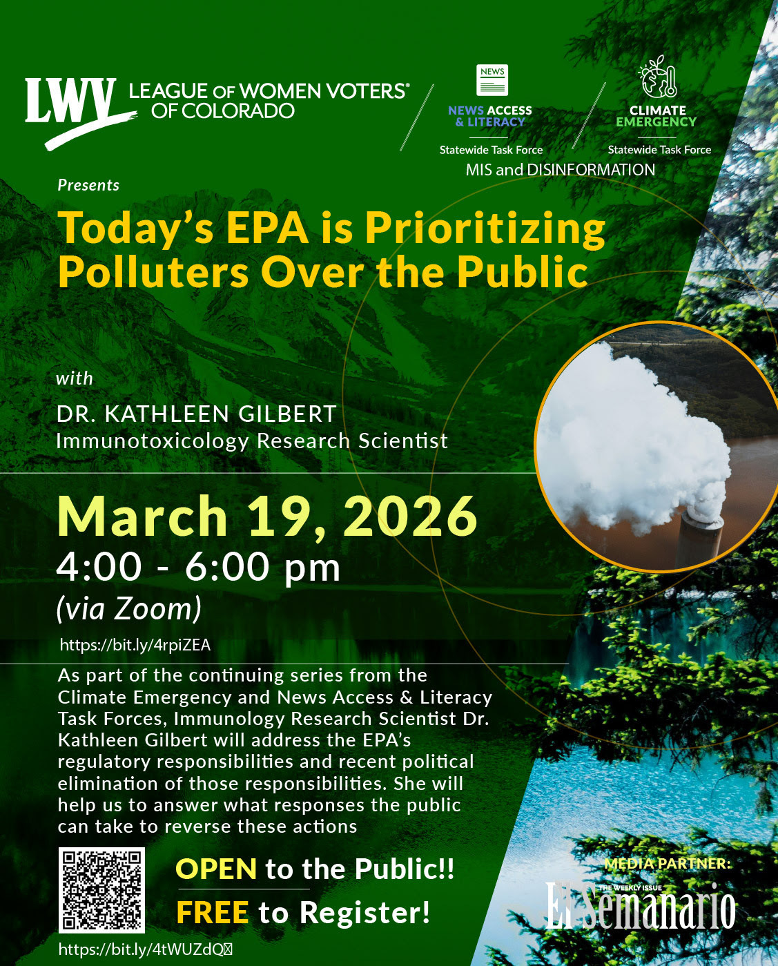 LWVCO Climate Emergency and News Access and Literacy Task Forces Joint Meeting March 19, 2026 event