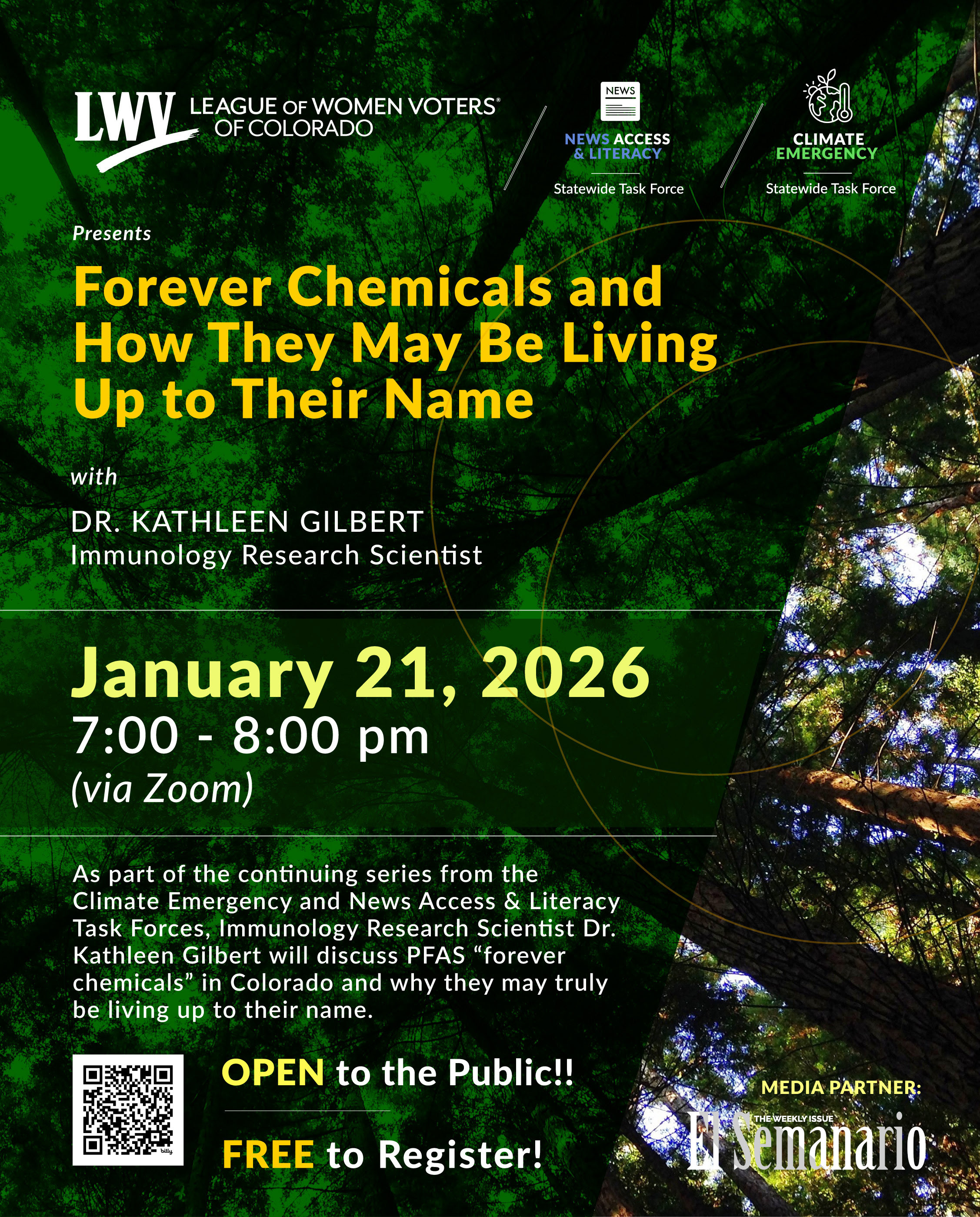 LWVCO Climate Emergency and News Access and Literacy Task Forces January 21, 2026 event