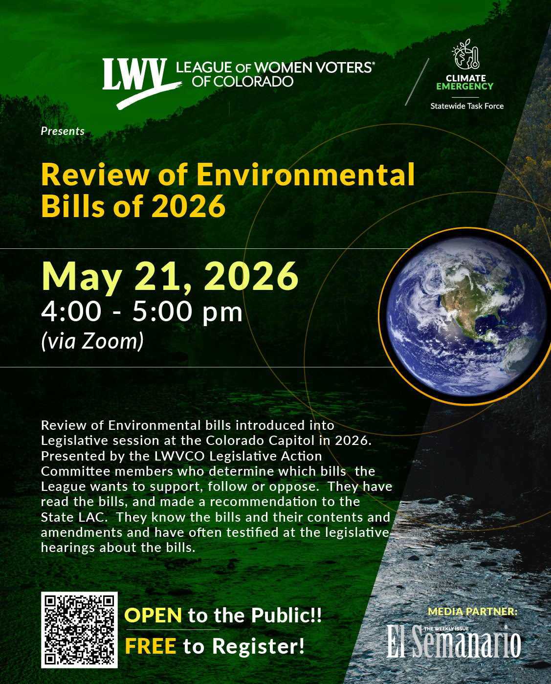 LWVCO Climate Emergency Task Force May 21, 2026 event