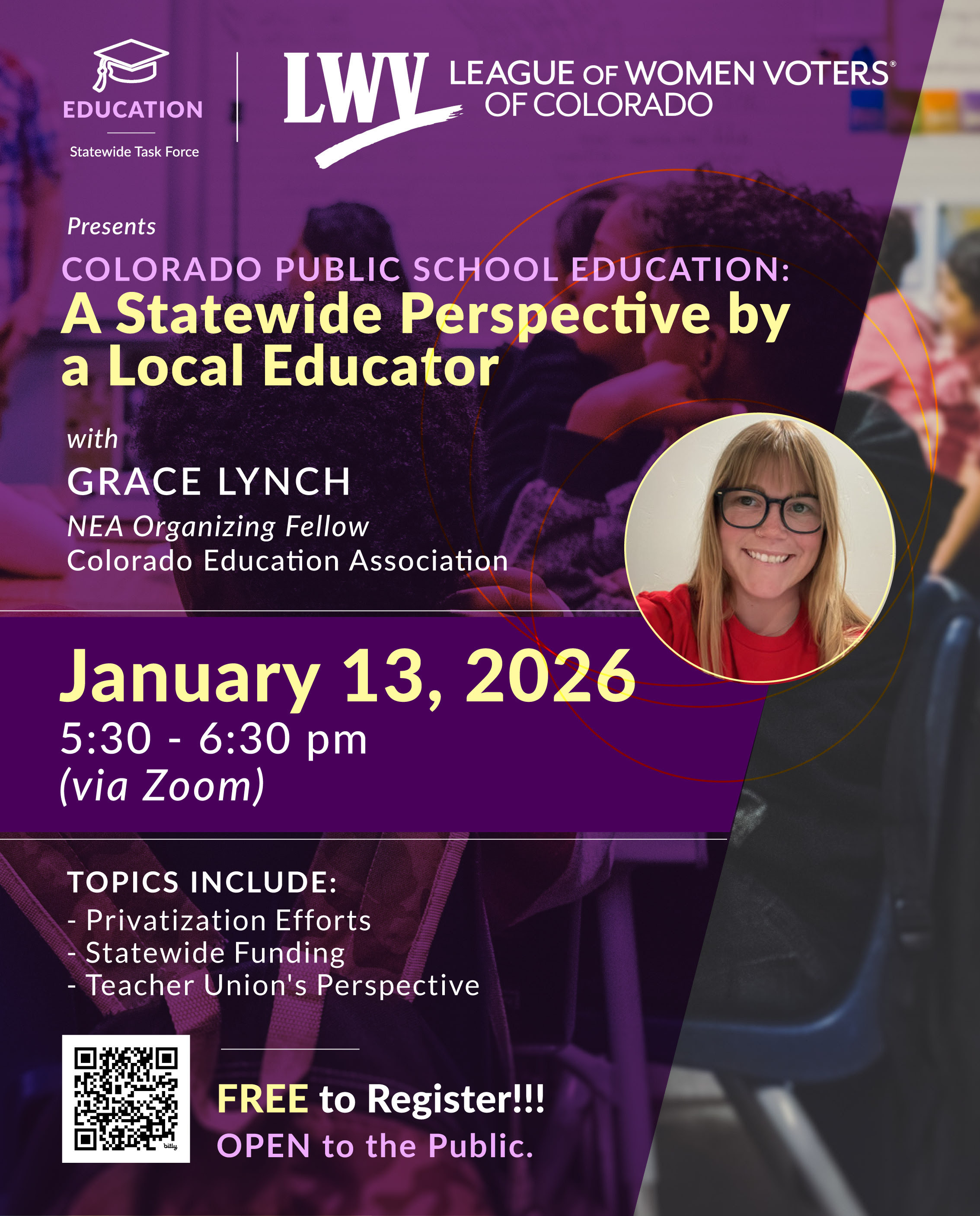 LWVCO Education Task Force January 13, 2026 event