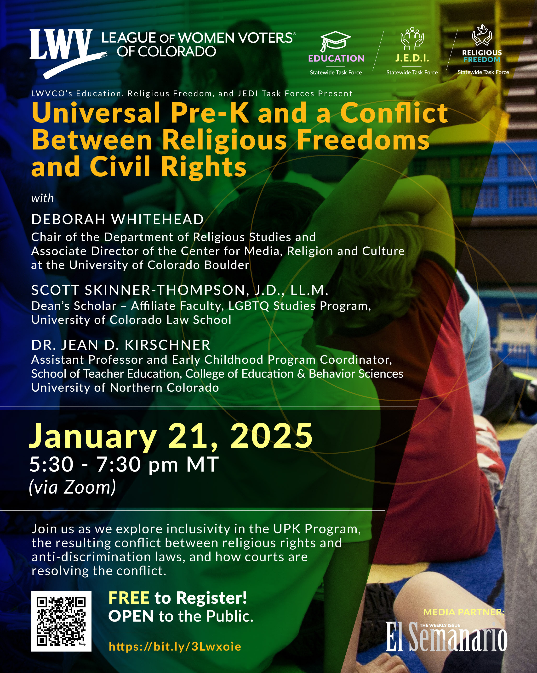 LWVCO Education, Justice Equity Diversity and Inclusion, and News Access and Literacy Task Forces January 21, 2026 event