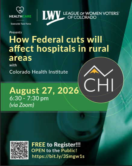 LWVCO Health Care Task Force August 27, 2026 event