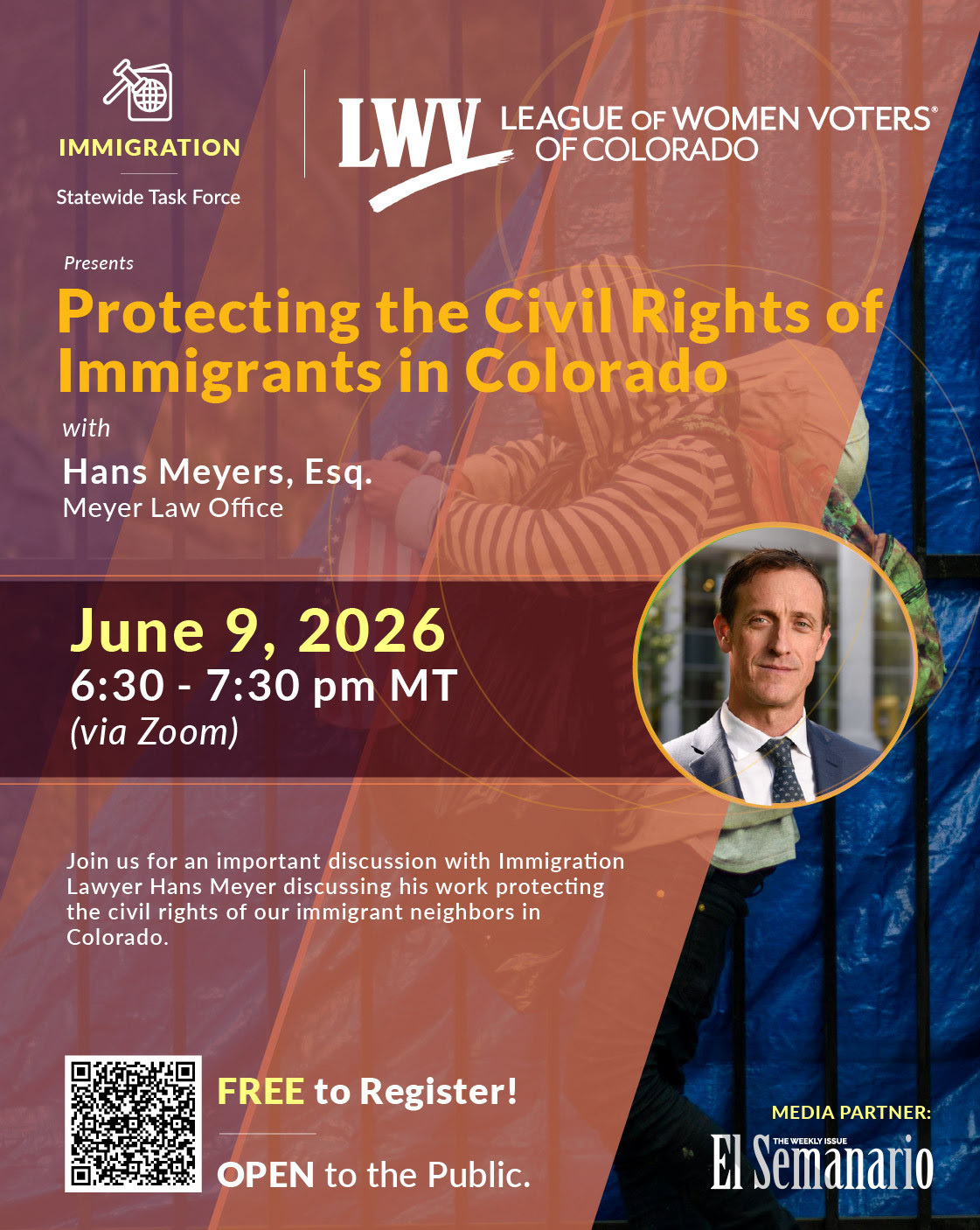 LWVCO Immigration Task Force June 9, 2026 event