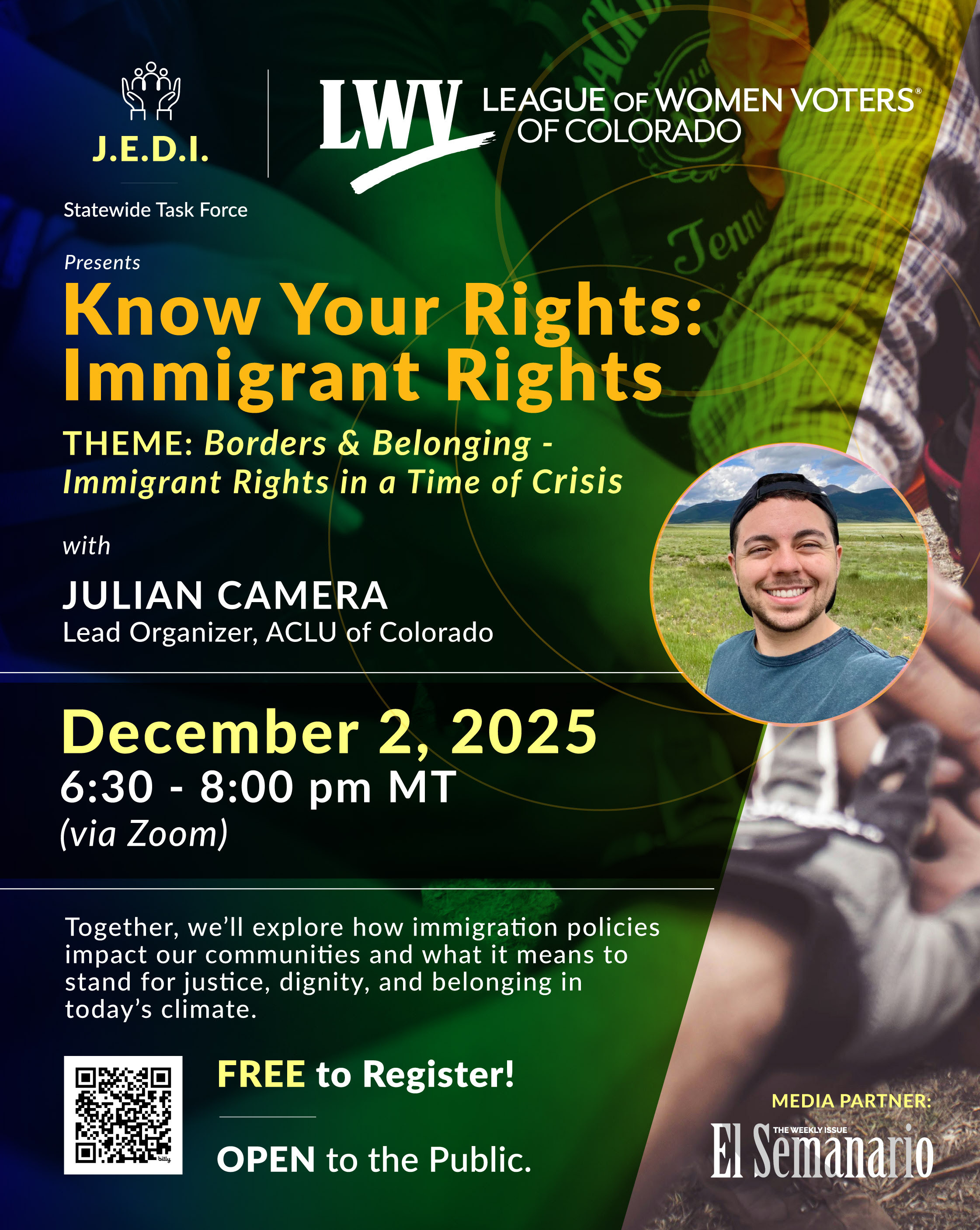 LWVCO Justice, Equity, Diversity, and Inclusion Task Force December 2, 2025 event