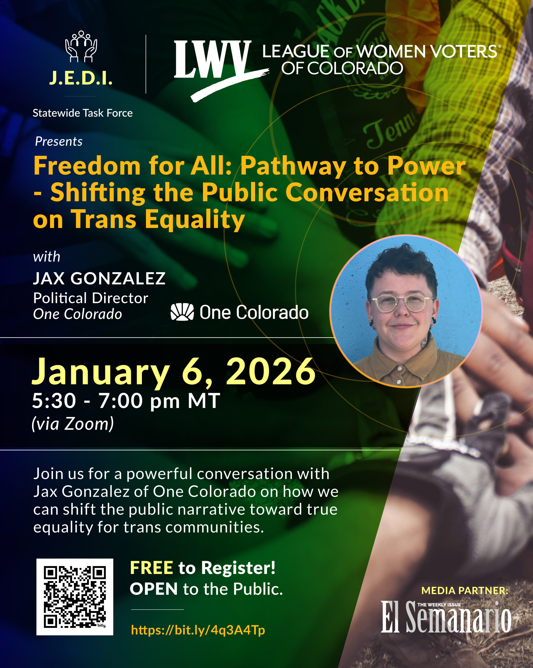 LWVCO Justice, Equity, Diversity and Inclusion Task Force January 6, 2026 event