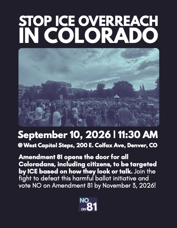 Featured Community Event: NO on 81 Rally and Press Conference at Colorado State Capitol September 10, 2026 event