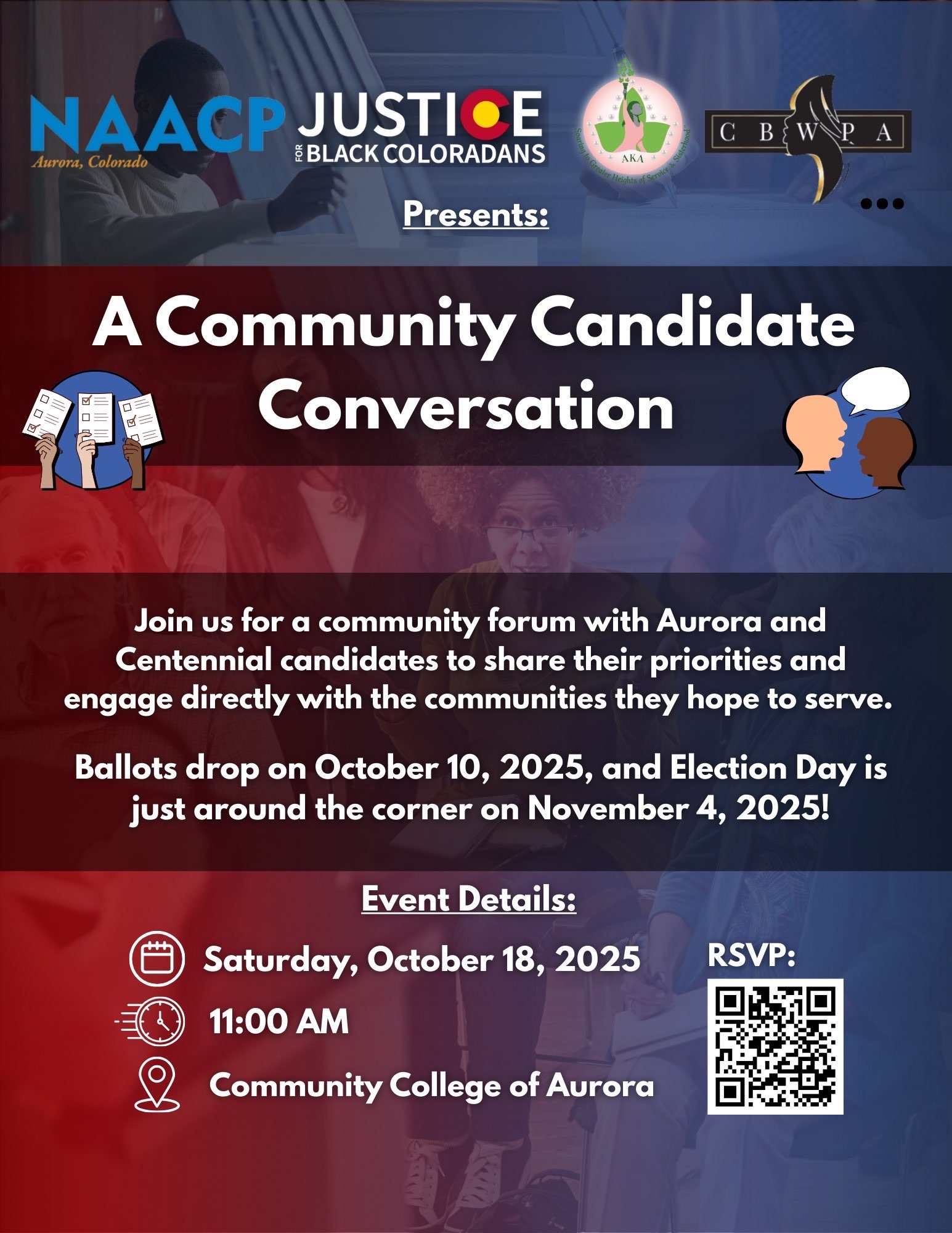 Featured Community Event: NAACP of Aurora candidate forum  October 18, 2025 event