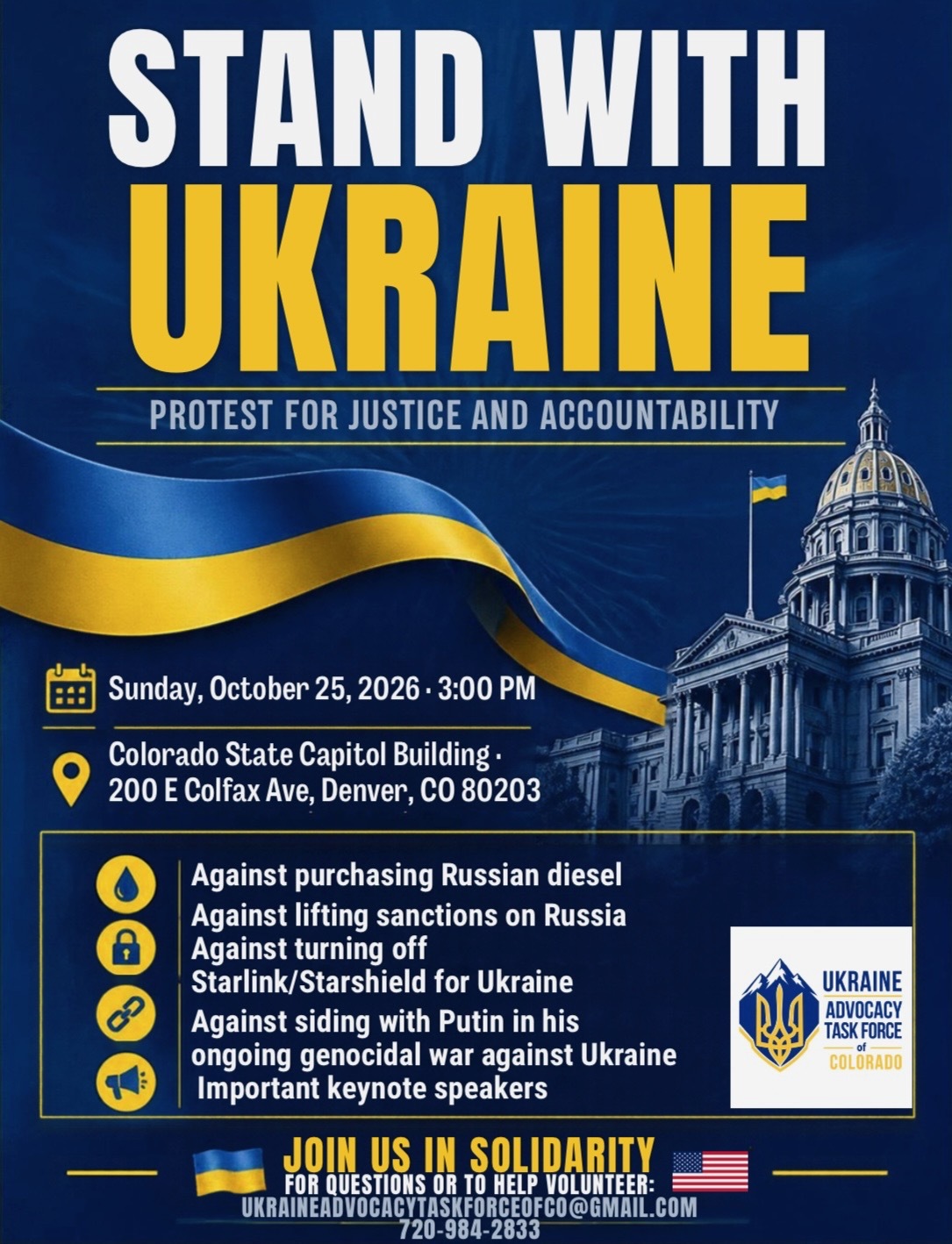 Featured Community Event: Colorado Stand With Ukraine Rally October 25, 2026 event