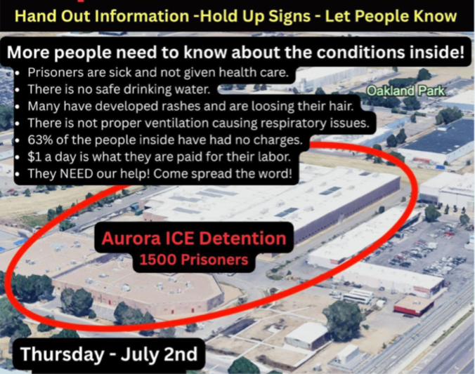 Vigil to protest Aurora Detention Center July 2, 2026 event