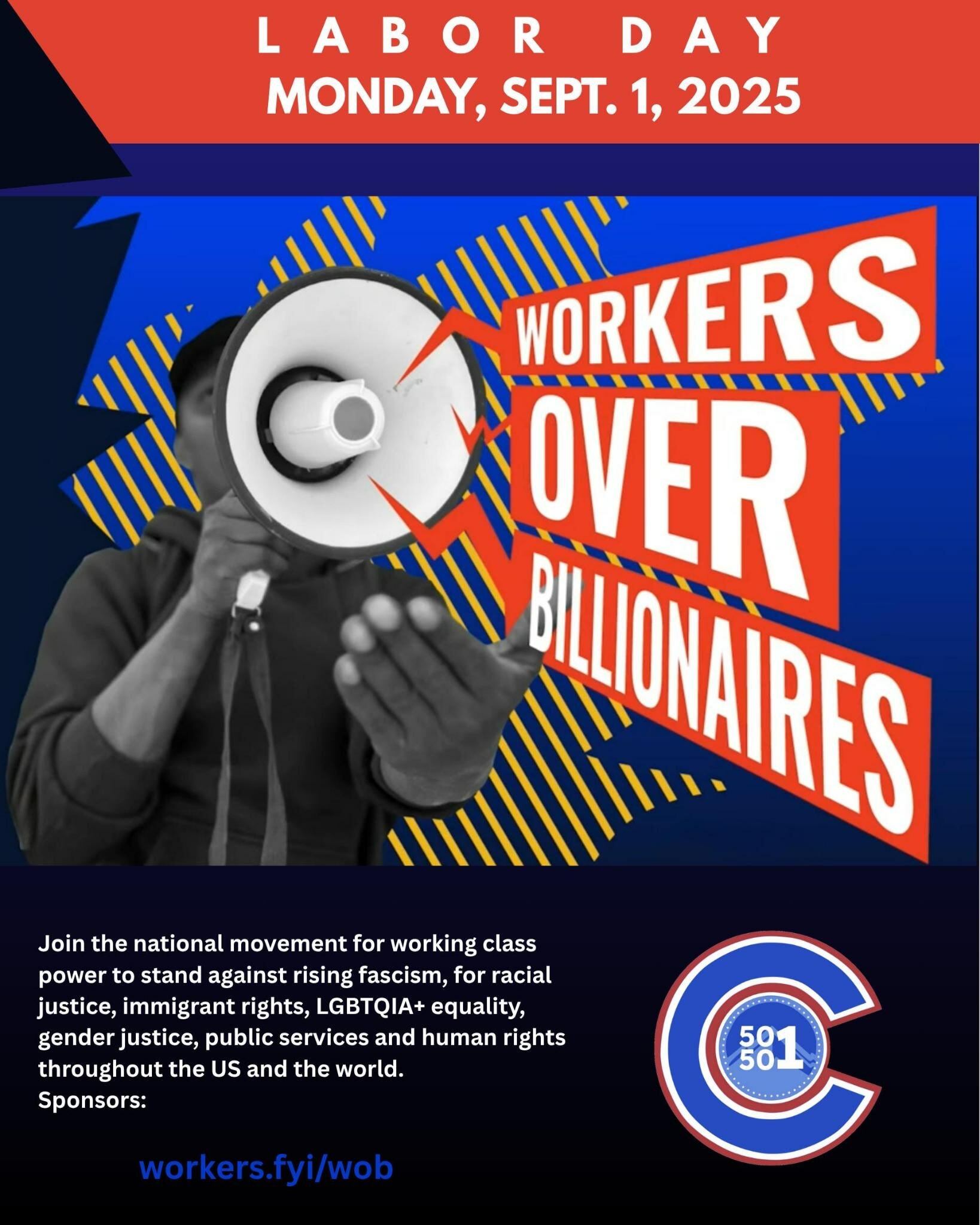 Featured Community Event: Colorado 50501 Workers Over Billionaires rally at Colorado State Capitol September 1, 2025 event