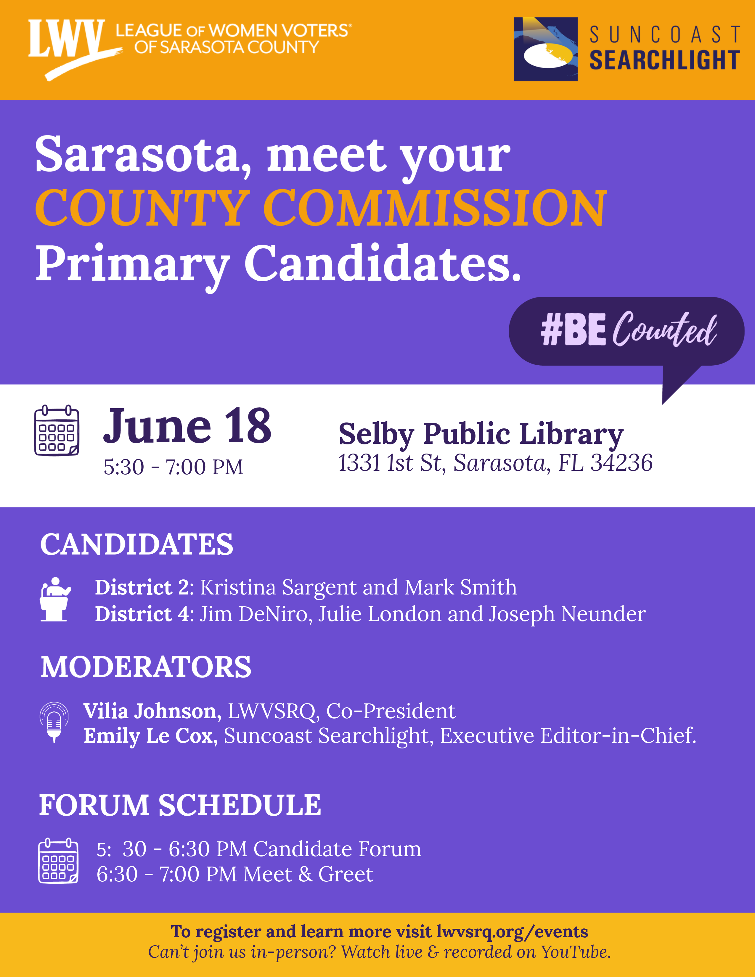 Corrected June 18th Candidate Forum