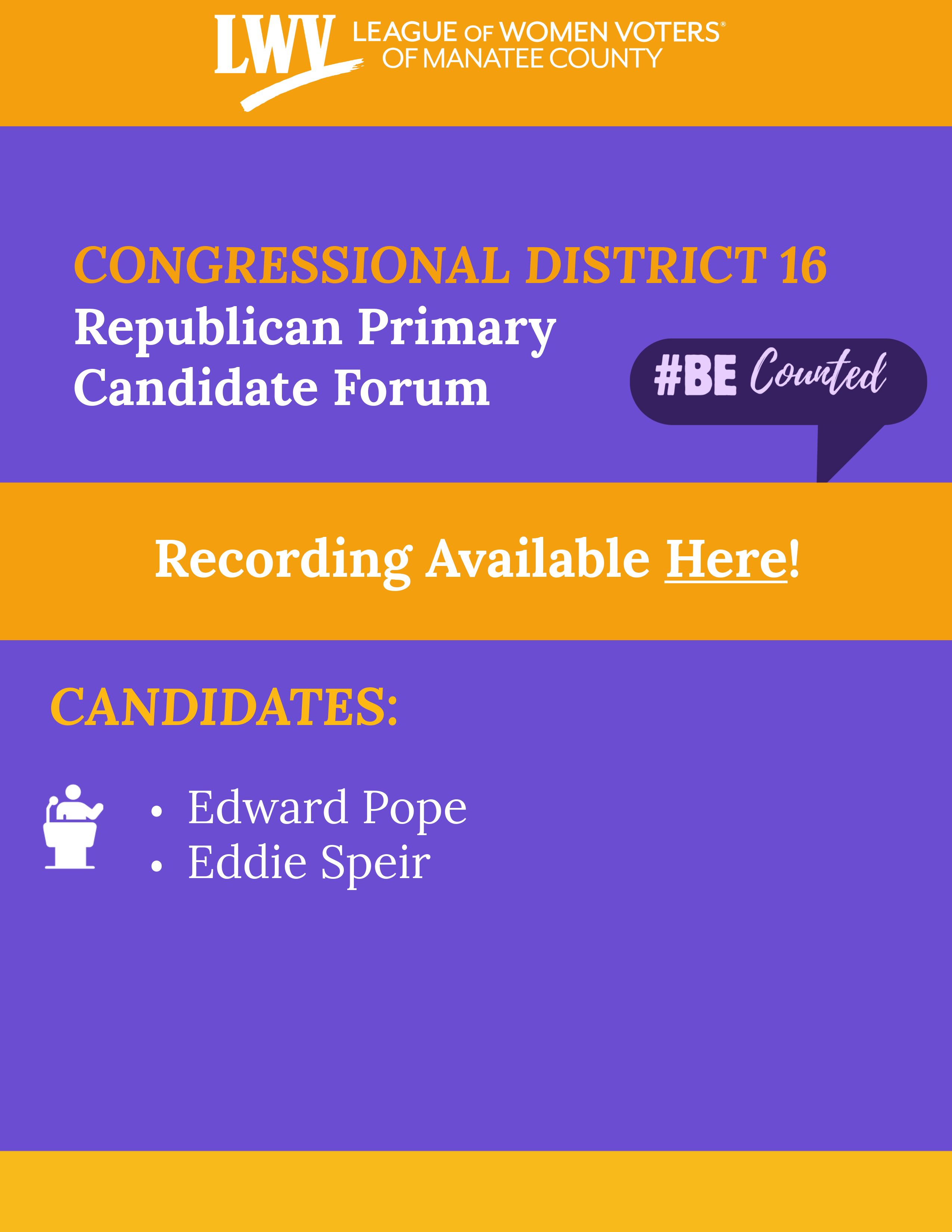 Recorded District 16 Republican Forum