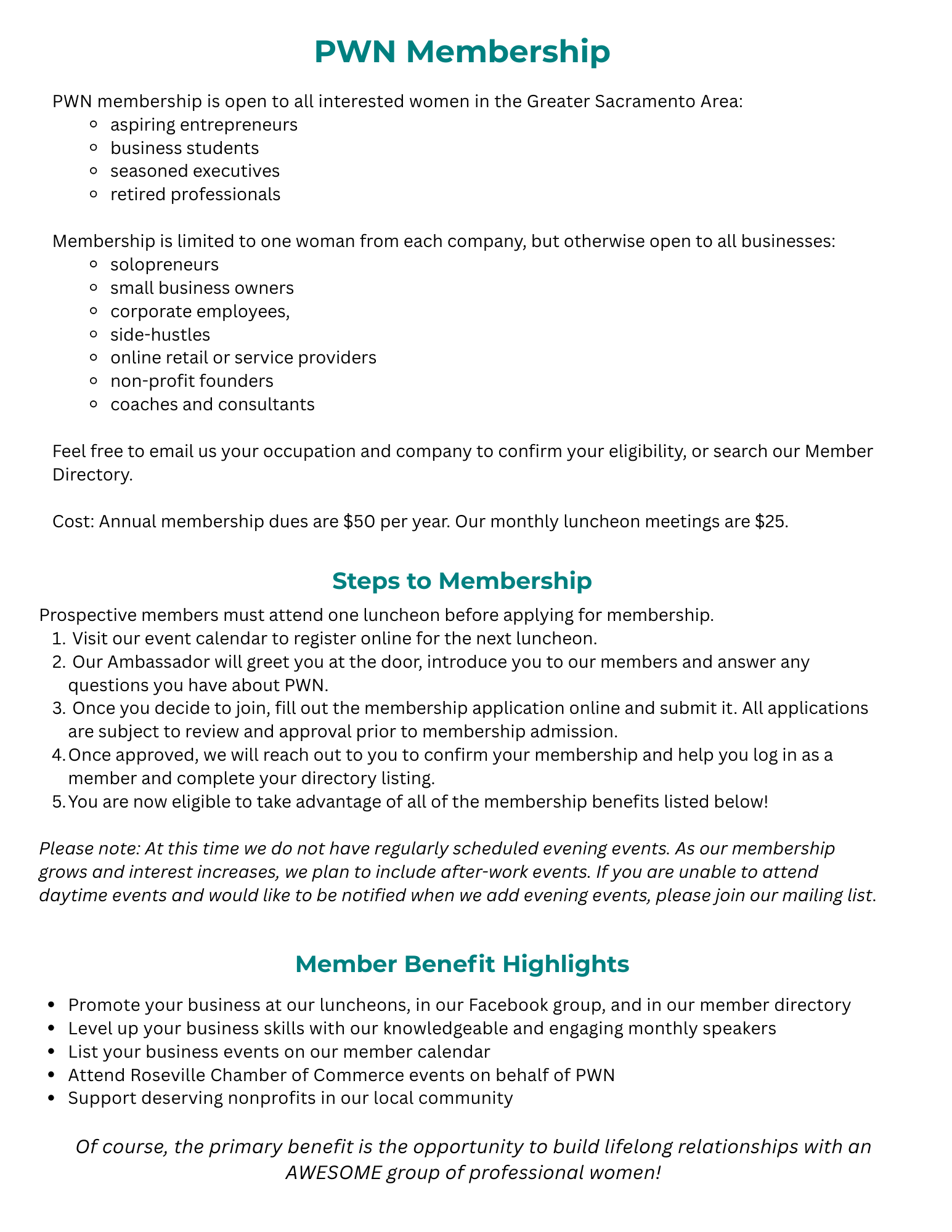 Membership page