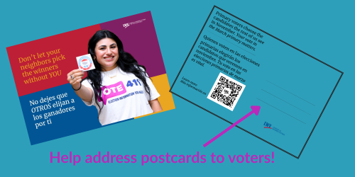 Help address postcards to voters