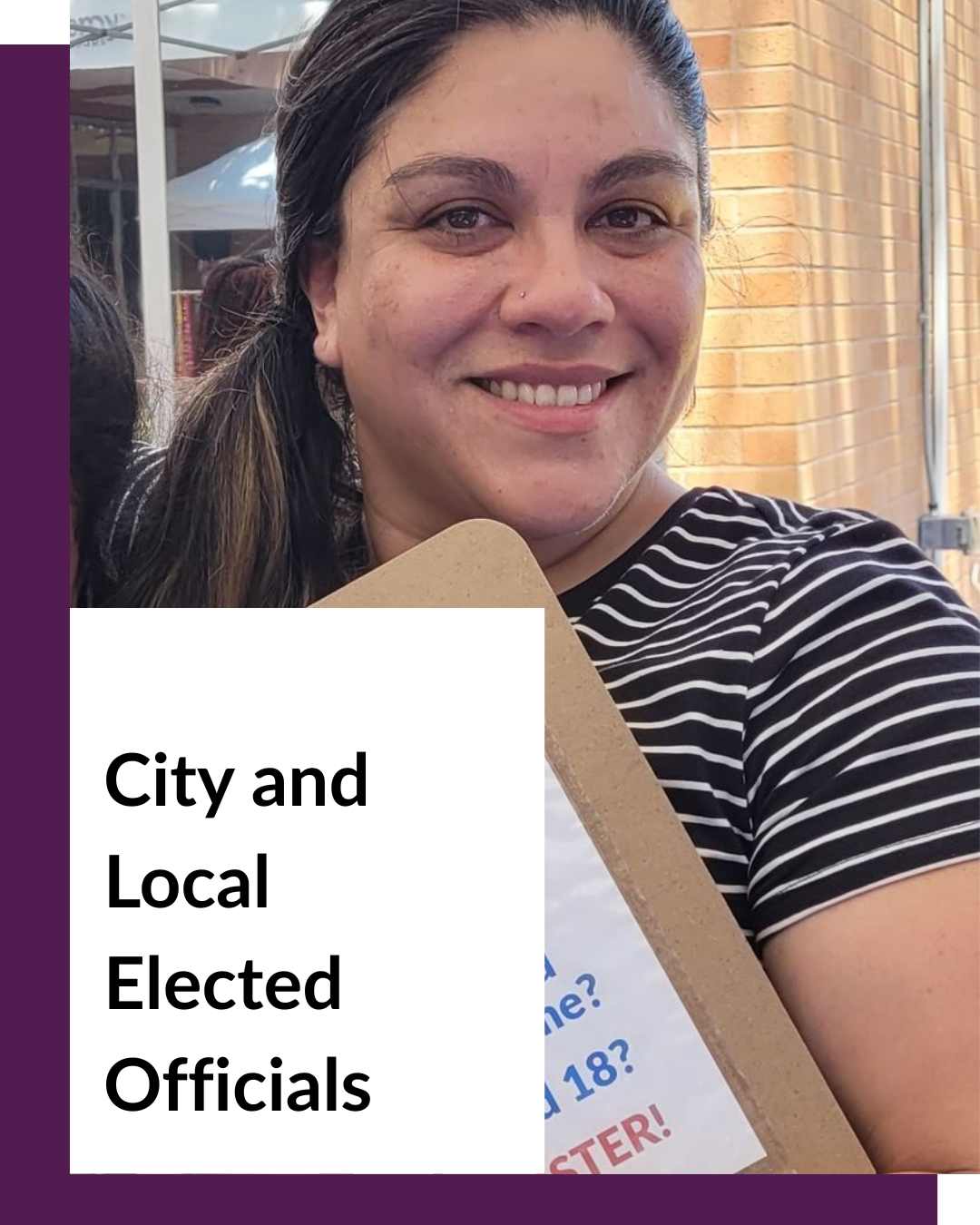 Woman with voter registration