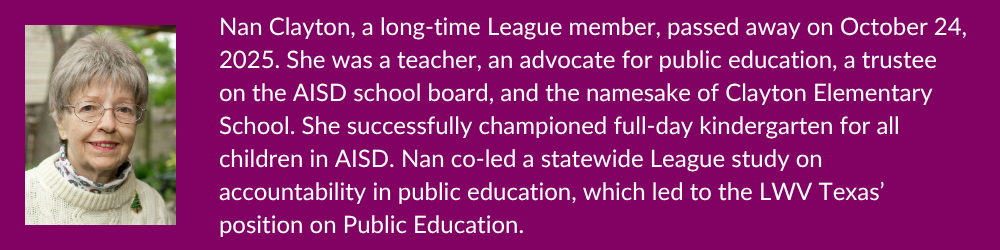 Nan Clayton memorial