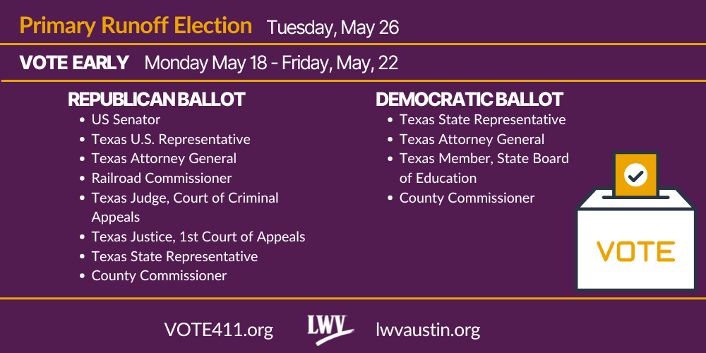 Primary Runoff Election Dates Reminder