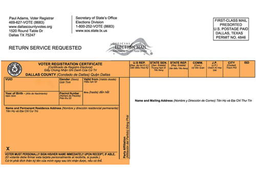 2026 voter registration certificate