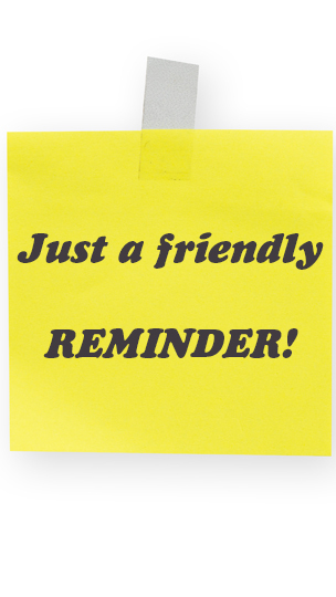 FRIENDLY REMINDER POST IT NOTE