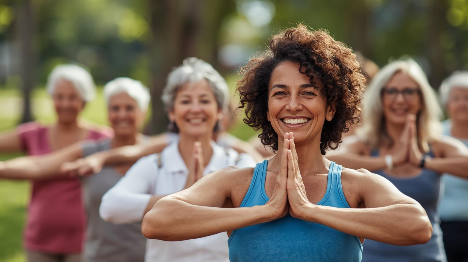 Multiage Diverse Women Yoga