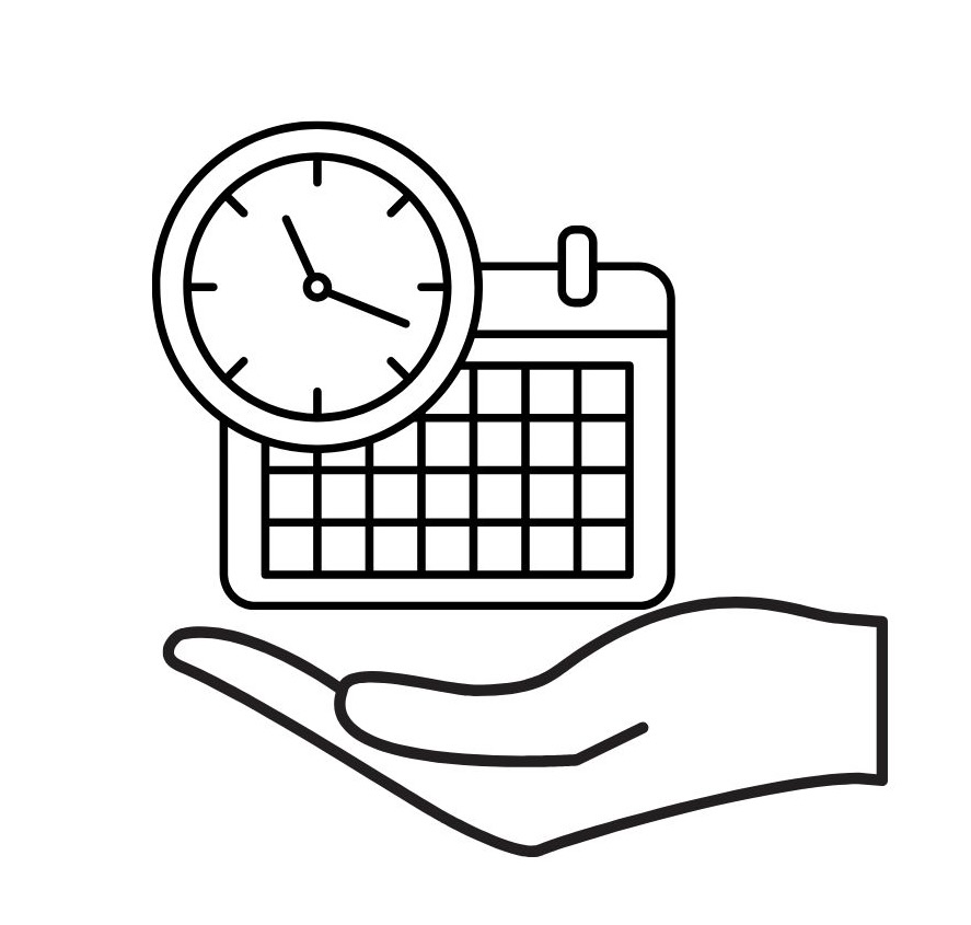 hand with calendar