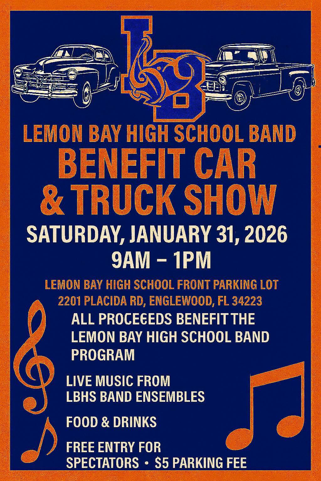 Lemon Bay High School Car Show Flyer