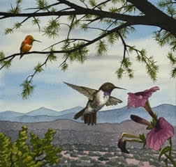 Painting of hummingbird