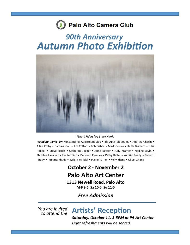 Flyer for PACC October 2025 Exhibit at the Palo Alto Art Center