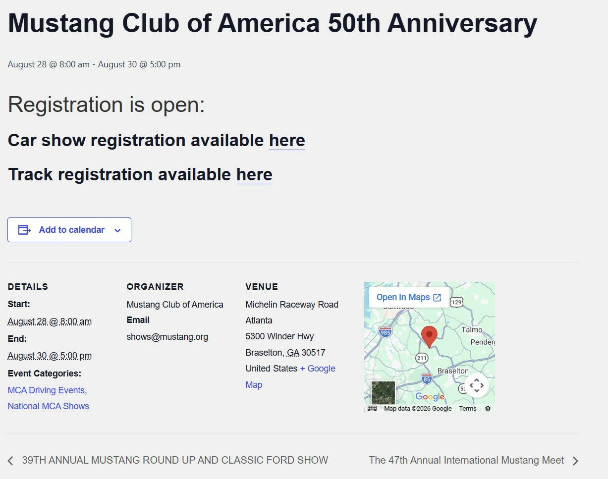 2026 MCA 50th Anniversary