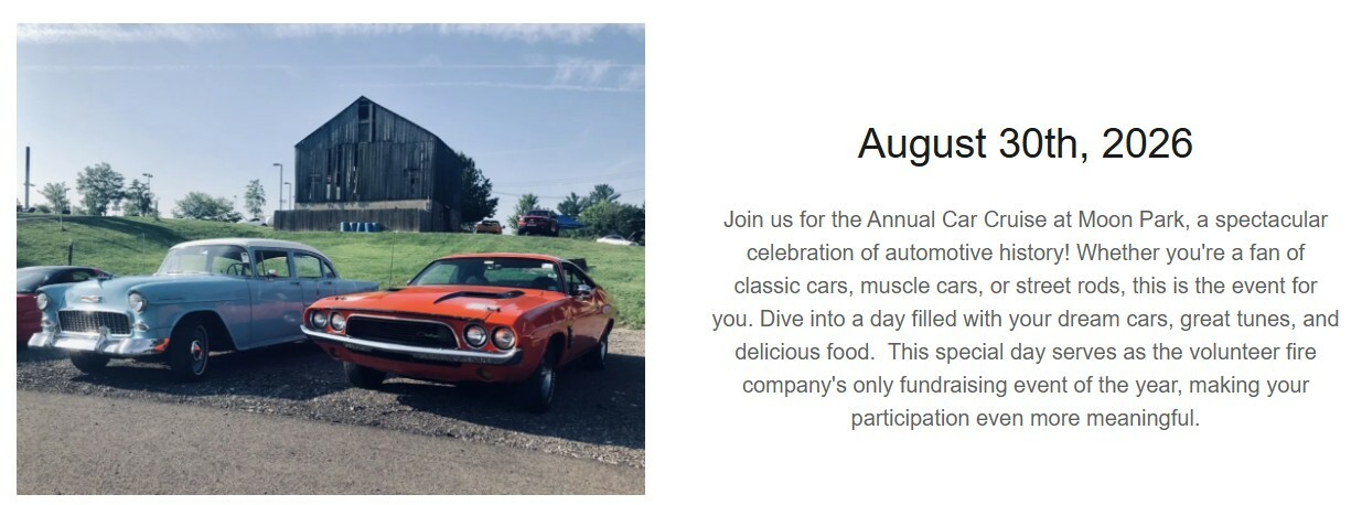 2026 Moon Township Volunteer Fire Company Car Cruise