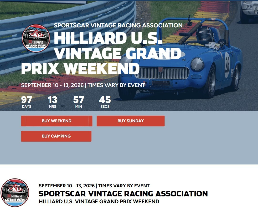 2026 Watkins Glen Vintage Weekend