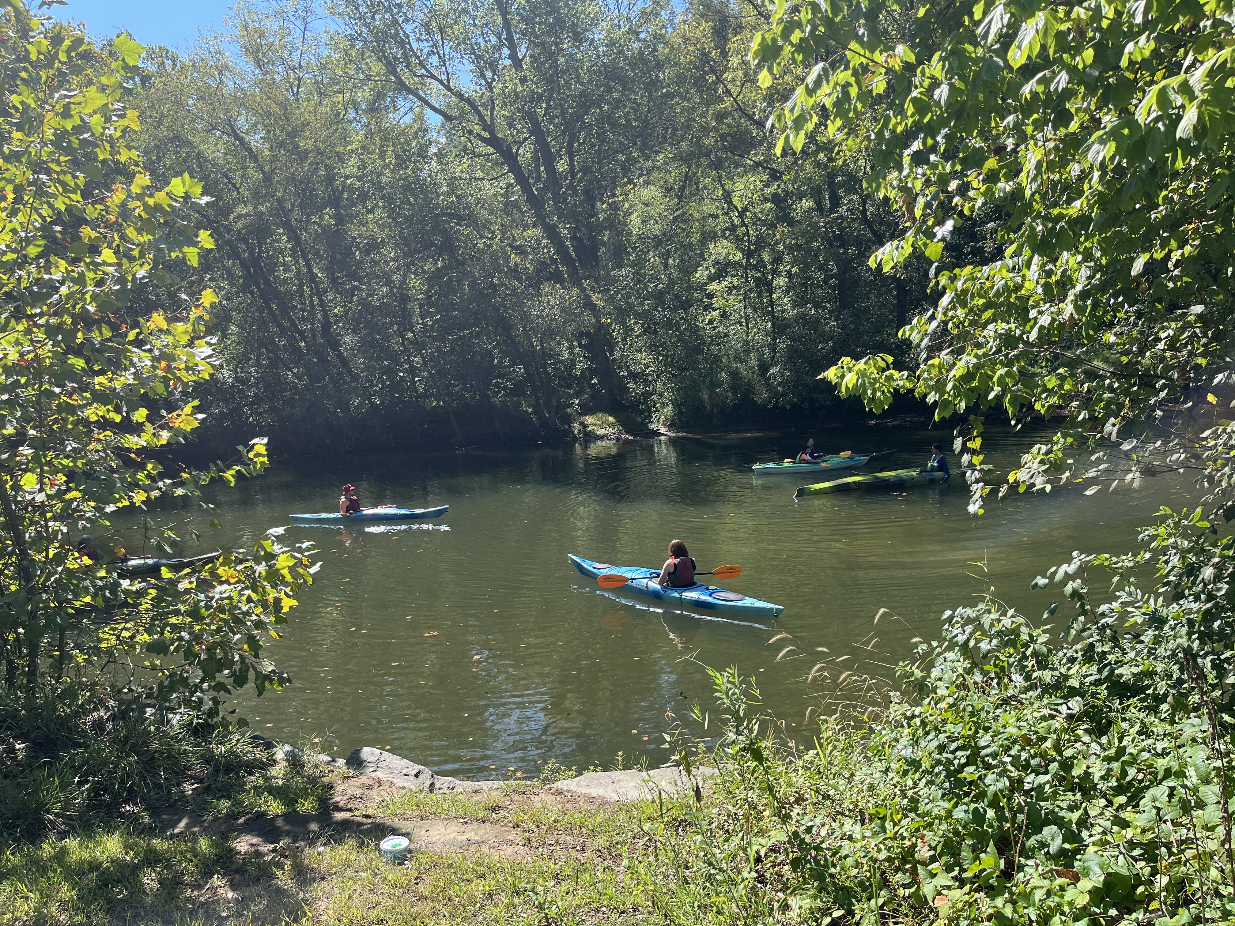 Kayakers at Riley's Lock