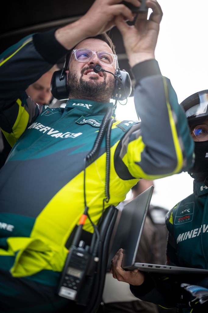 Pierre Comby directed operations from the pit wall