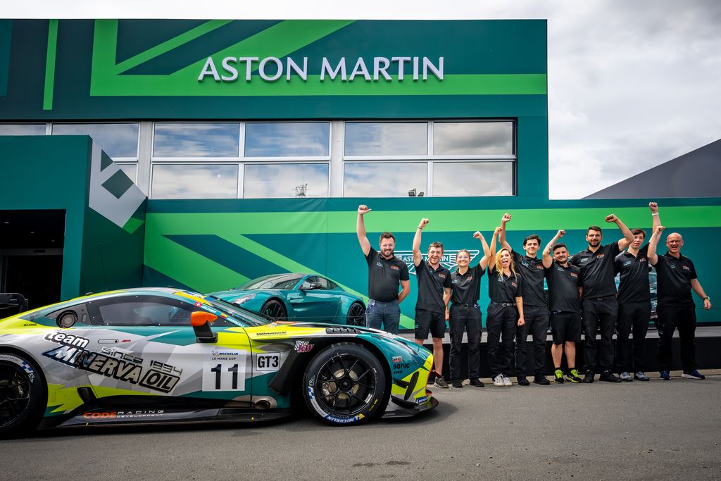 Peirre with the team outside the House of Aston Martin