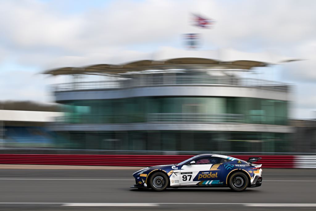 Ronan driving the Vantage GT4 for the first time