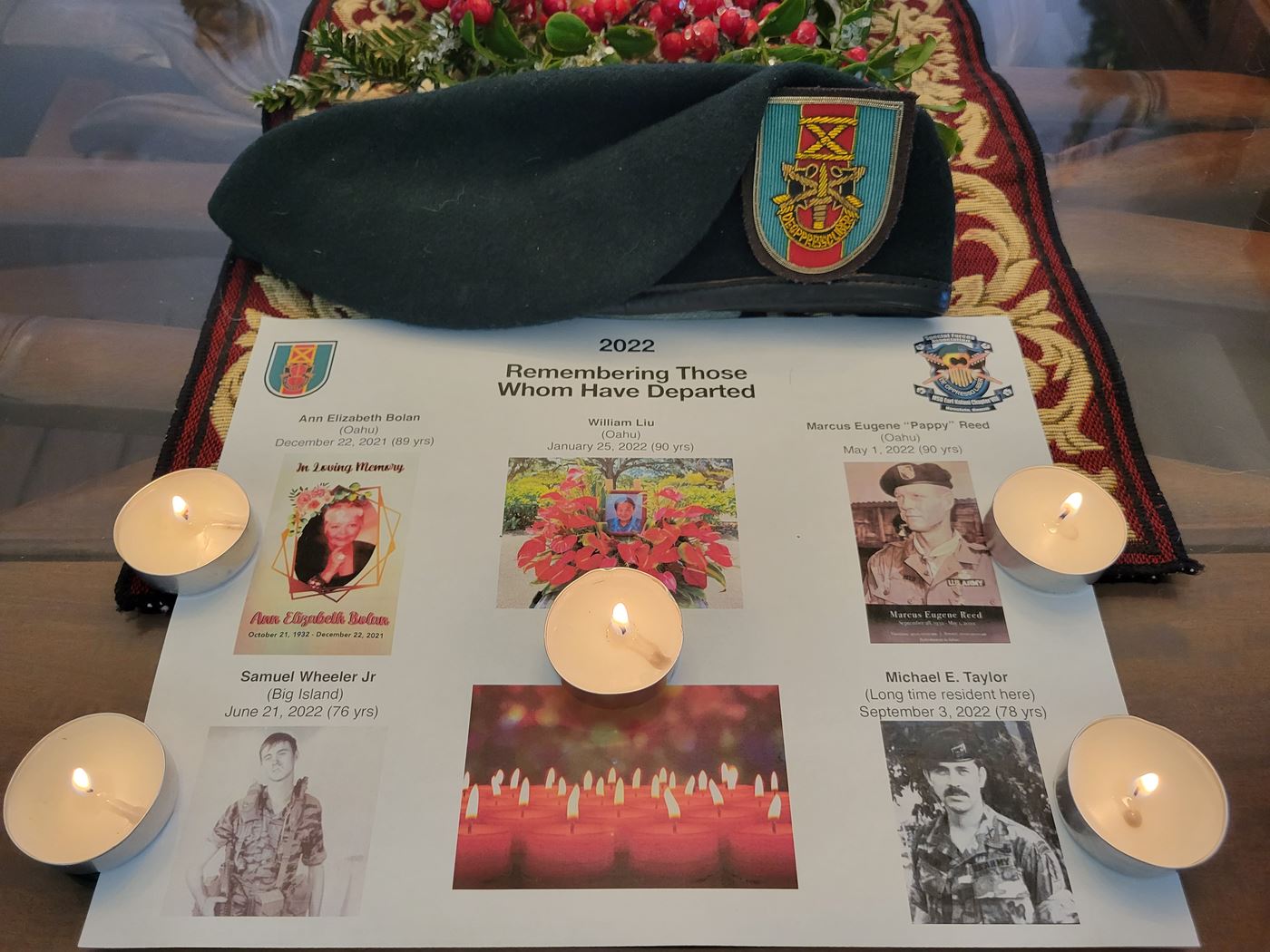 Honoring our Fallen from 2022 at the Christmas Party