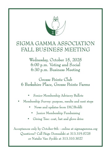 Fall Business Meeting Invititation 2025