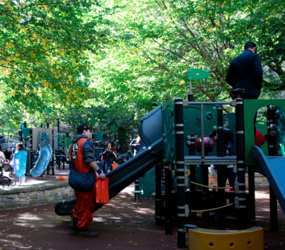 People in costumes at Ghouly Park