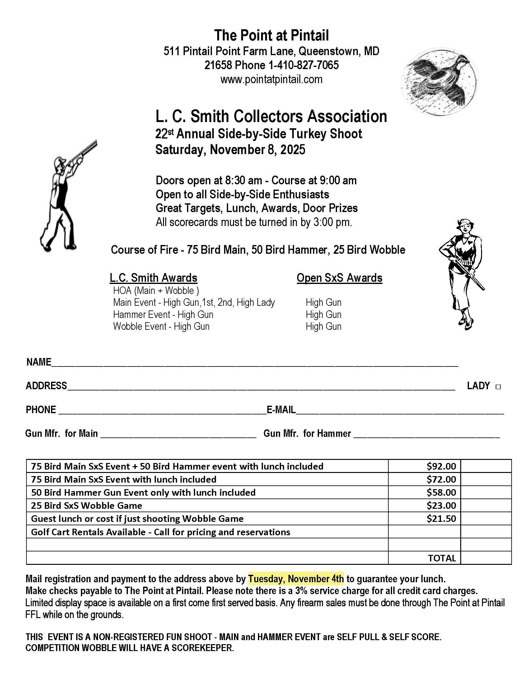 22nd Annual Turkey Shoot Form