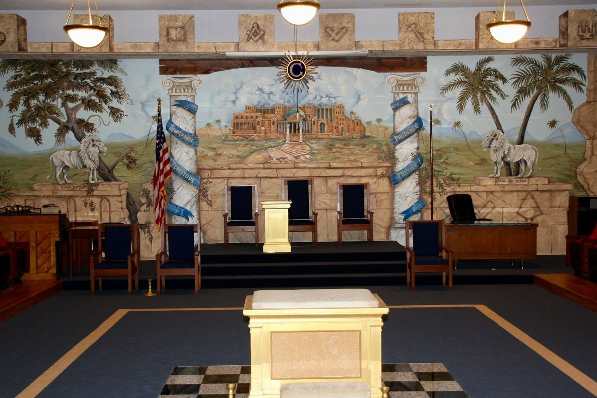 The lodge room at Rose Hill Masonic Center