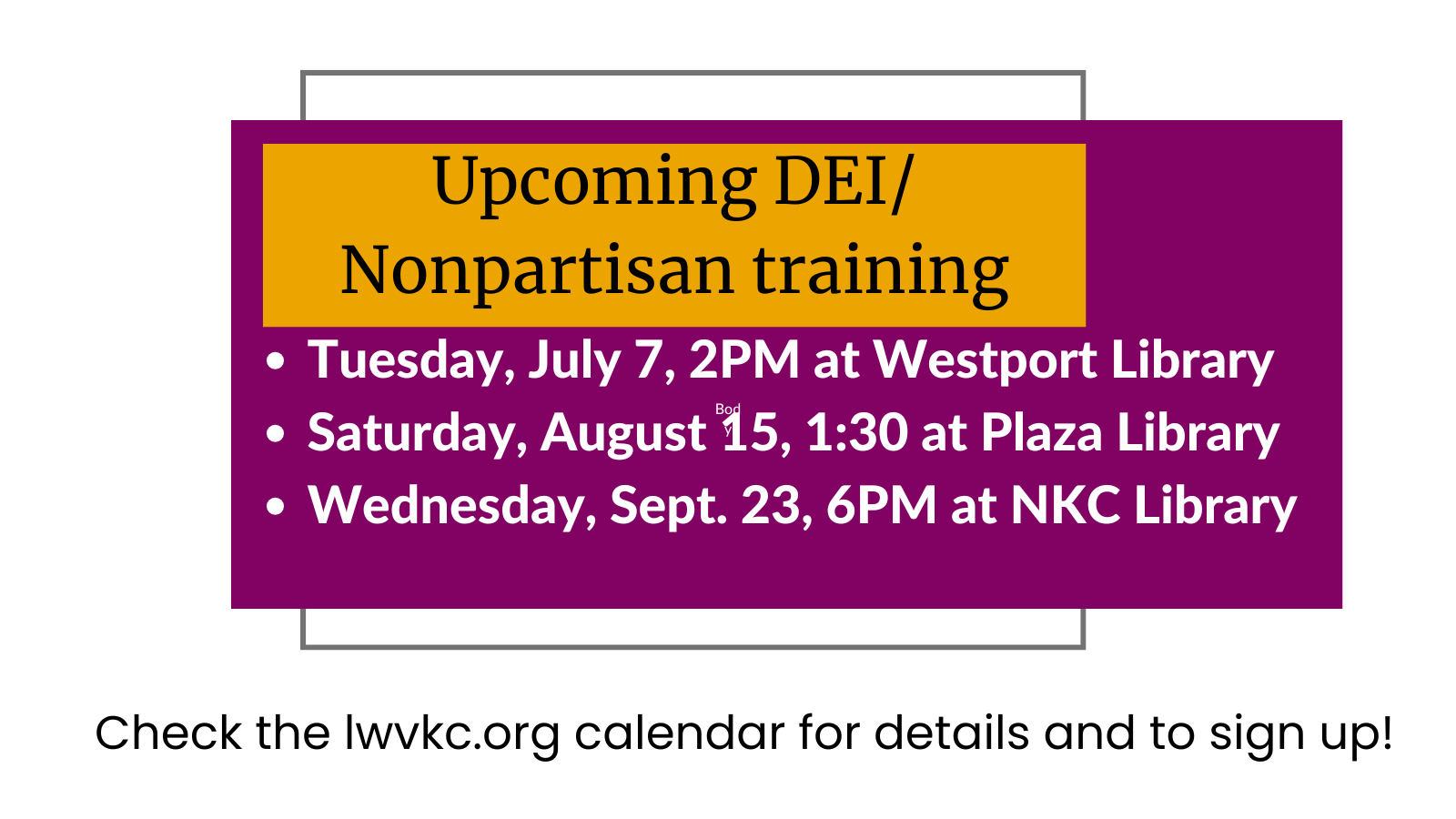 Upcoming DEI_Nonpartisan training
