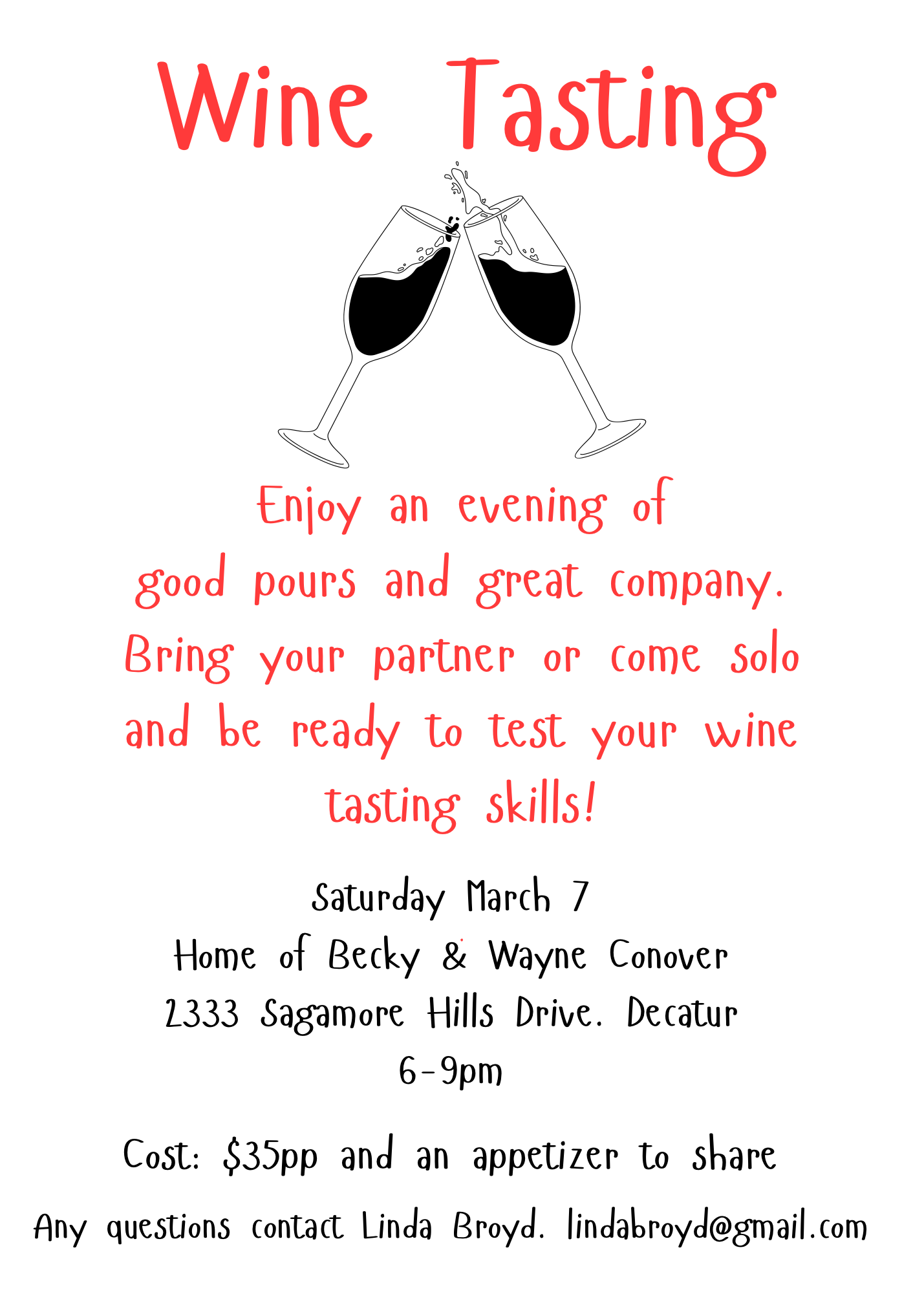 March 26 wine tasting