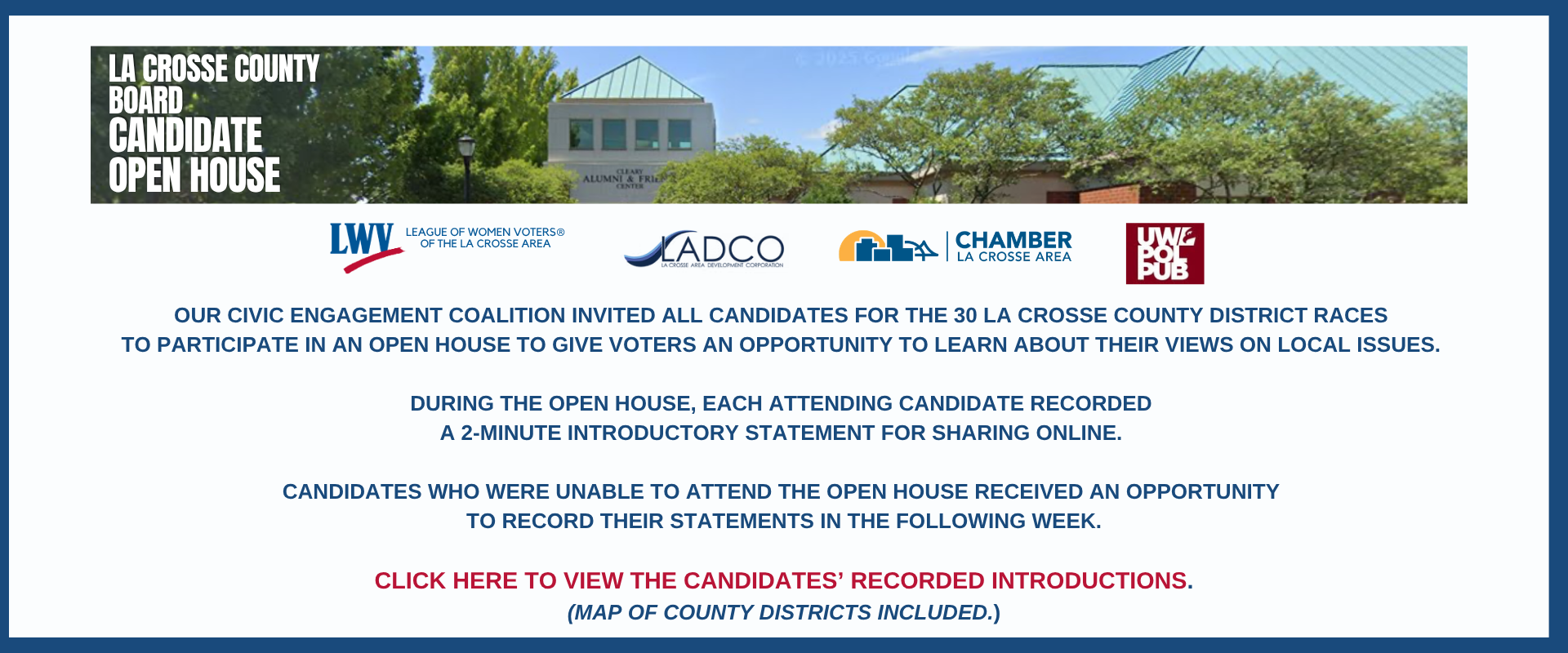 COVER FOR LA CROSSE COUNTY RECORDINGS