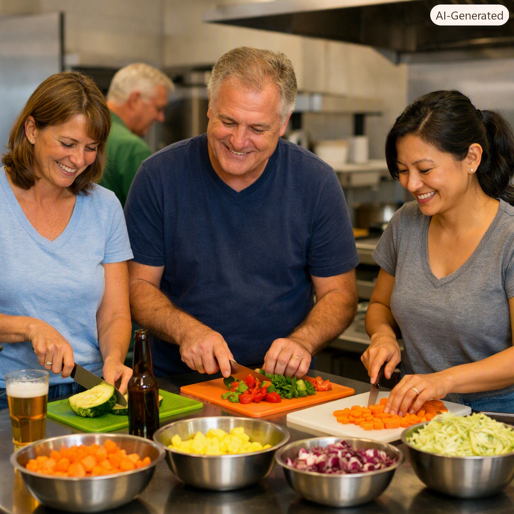 Prepping in the kitchen